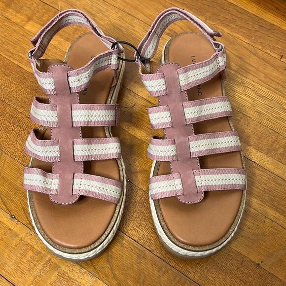 Lucky Brand Emliey Platform Sandal Strappy Pink New Size 9M - Picture 2 of 8